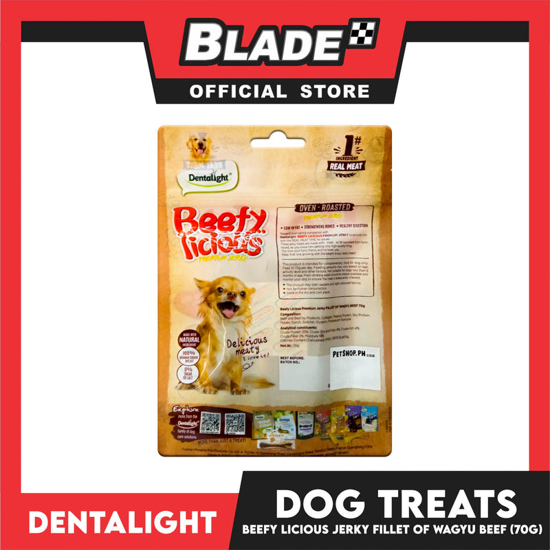 Dentalight Beefy Licious Premium Jerky  (Fillet of Wagyu Beef) Oven-roasted 70grams