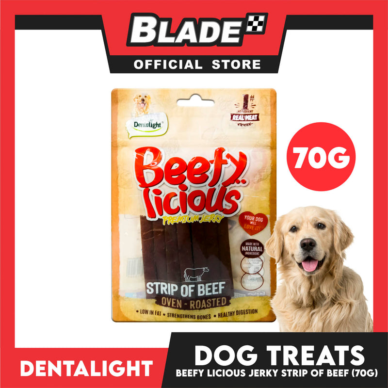 Dentalight Beefy Licious Premium Jerky  (Strip of Beef) Oven-roasted 70grams