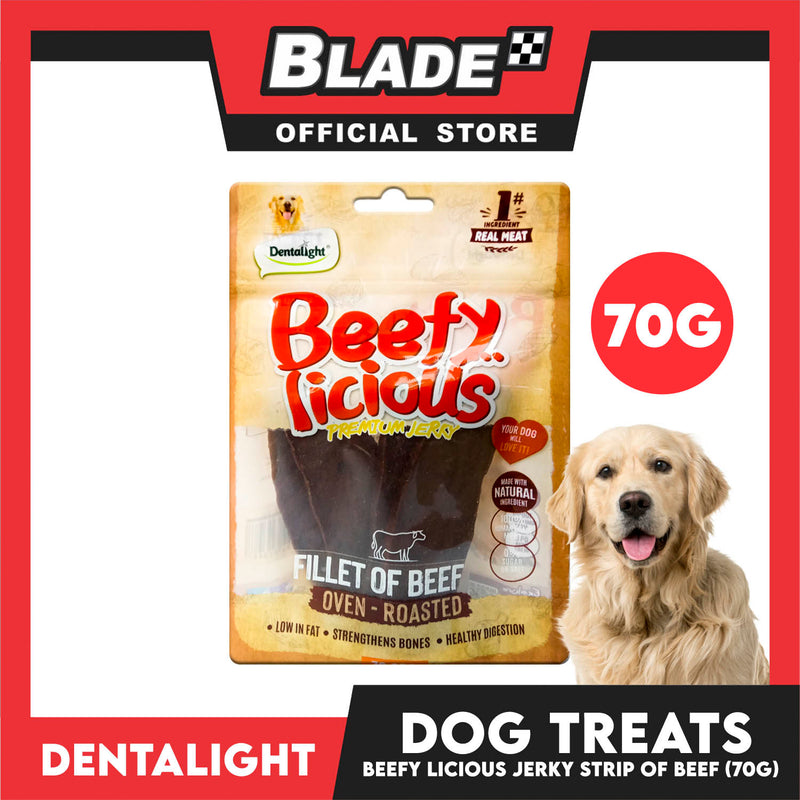 Dentalight Beefy Licious Premium Jerky  (Fillet of Beef) Oven-roasted 70grams