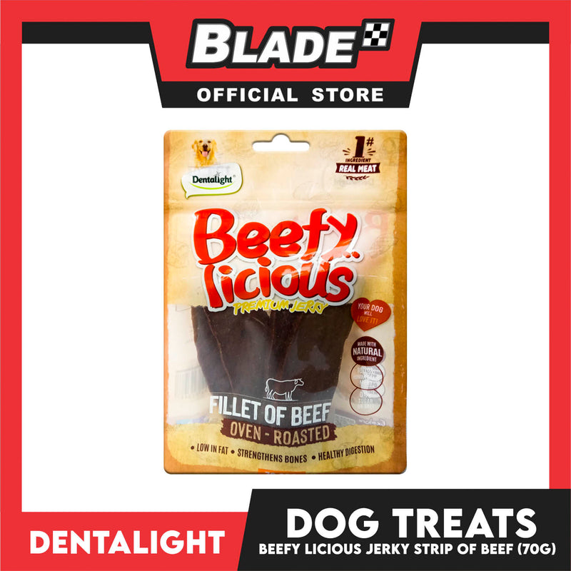 Dentalight Beefy Licious Premium Jerky  (Fillet of Beef) Oven-roasted 70grams