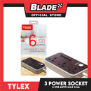 Tylex XE01 6 USB Power Strip 3.1A AC100-250V Max 2500W 10A 1.6 meter