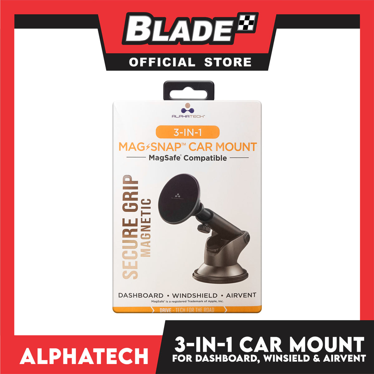 Alpha Tech 3-in-1 Mag Snap Magnetic Car Mount