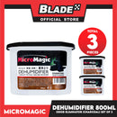 3pcs Micromagic Dehumidifier 800ml (Charcoal) Eliminates Musty Odor, Suitable For Your Car And Closets