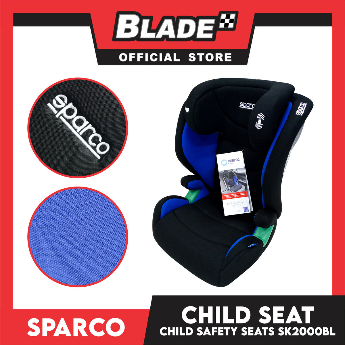 Sparco Child I-Size Booster Seat 100-150cm (Blue) SK2000I_BL