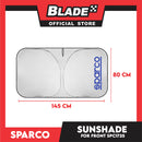 Sparco Gray Front Sunshade – Aluminum Double-Layer Car Windshield Protector SPC1725  (145x75cm)