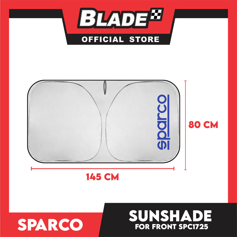 Sparco Gray Front Sunshade – Aluminum Double-Layer Car Windshield Protector SPC1725  (145x75cm)