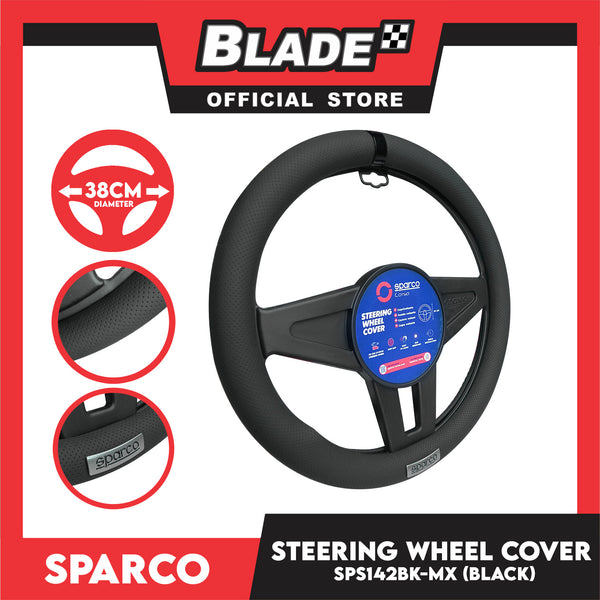 Sparco Steering Wheel Cover SPS142BK-MX 38cm Diameter (Black with Metal Silver)