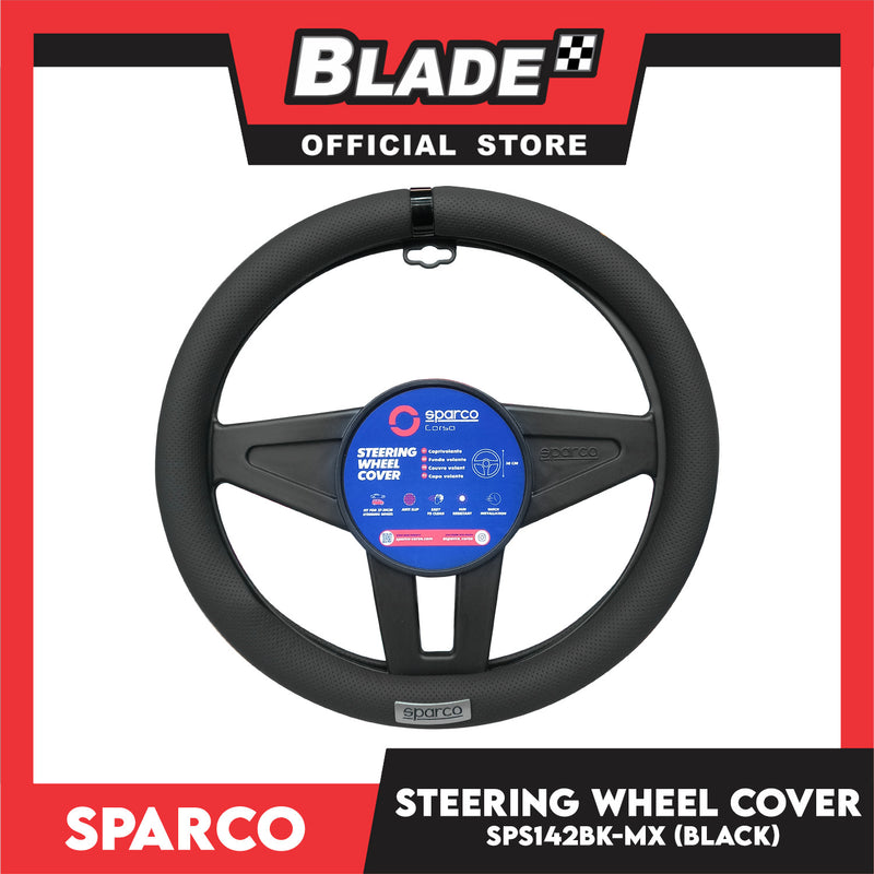 Sparco Steering Wheel Cover SPS142BK-MX 38cm Diameter (Black with Metal Silver)