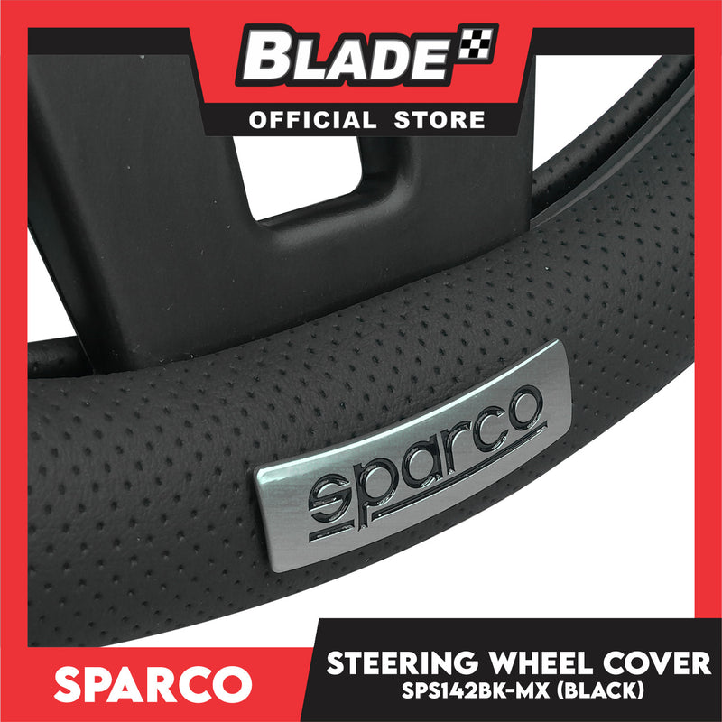 Sparco Steering Wheel Cover SPS142BK-MX 38cm Diameter (Black with Metal Silver)