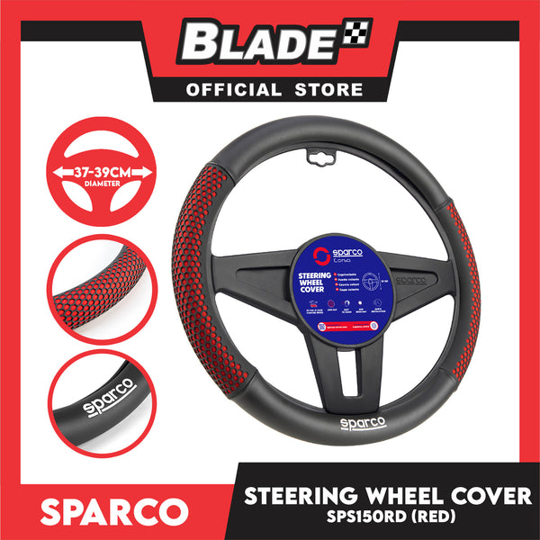 Sparco Steering Wheel Cover SPS150RD 37-39cm Diameter (Black/Red)