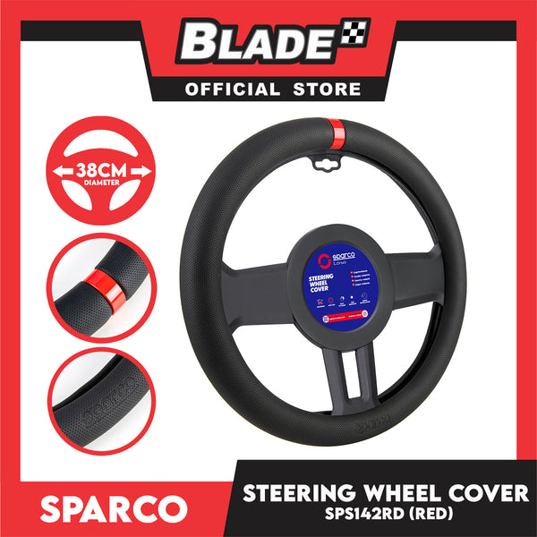 Sparco Steering Wheel Cover SPS142RD 38cm Diameter (Black with Red)