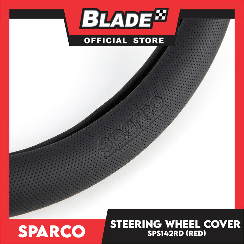 Sparco Steering Wheel Cover SPS142RD 38cm Diameter (Black with Red)
