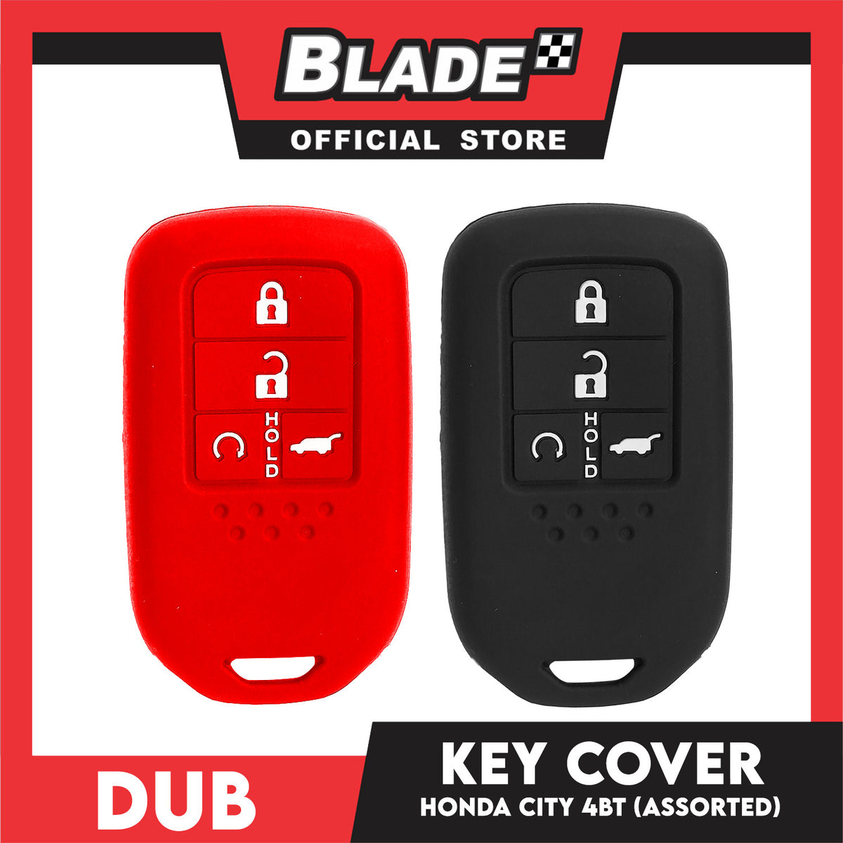 Dub Car Key Cover 4 Button Honda City (Assorted Color)