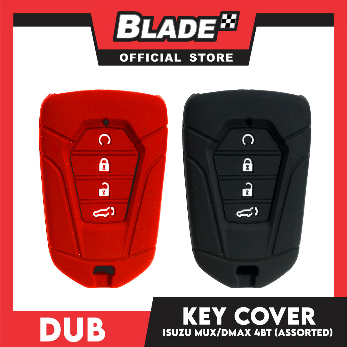 Dub Car Key Cover 4 Button Isuzu Mux/Dmax (Assorted Color)