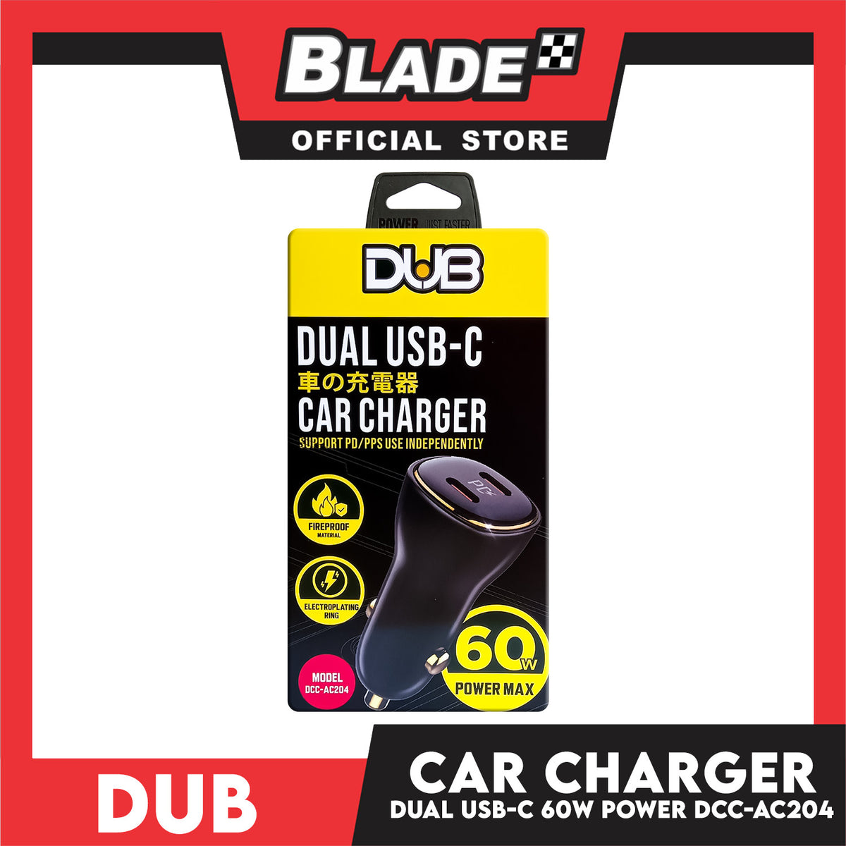 Dub Dual USB-C Car Charger 60W DCC-AC204