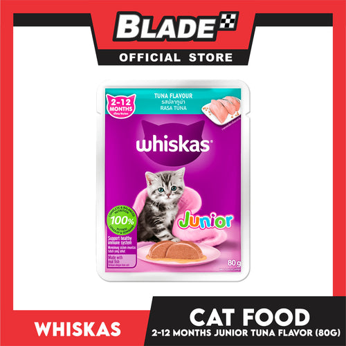 12pcs Whiskas Junior Tuna 2-12mo's Pouch Wet Cat Food 80g