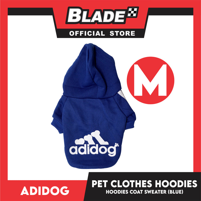 Adidog Pet Clothes Hoodies, Dog Winter Hoodies Apparel Puppy Cute Warm Hoodies Coat Sweater (Blue)
