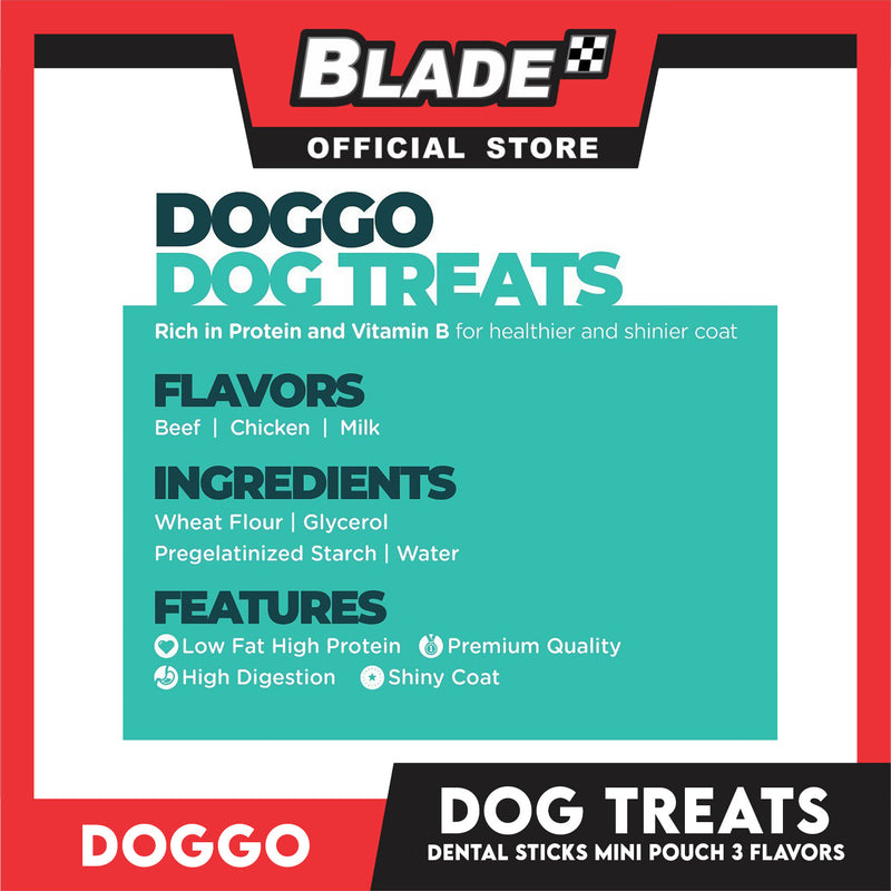 Doggo Dog Treats Dental Sticks Mini Pouch 10 pcs. (Milk Flavor) Dental Treats Mini for Your Dog