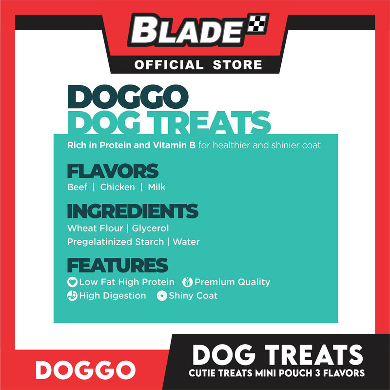 Doggo Dog Cutie Treats Mini Pouch 75 grams, 25 pcs. (Chicken Flavor) Mini Pouch Treats for Your Dog