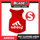 Adidog Pet Clothes Mesh Vet, Summer Dog Clothes, Breathable Mesh Vet, Dog Shirt, Pet Jersey, Fashion Vest Suit for Dogs (Red)