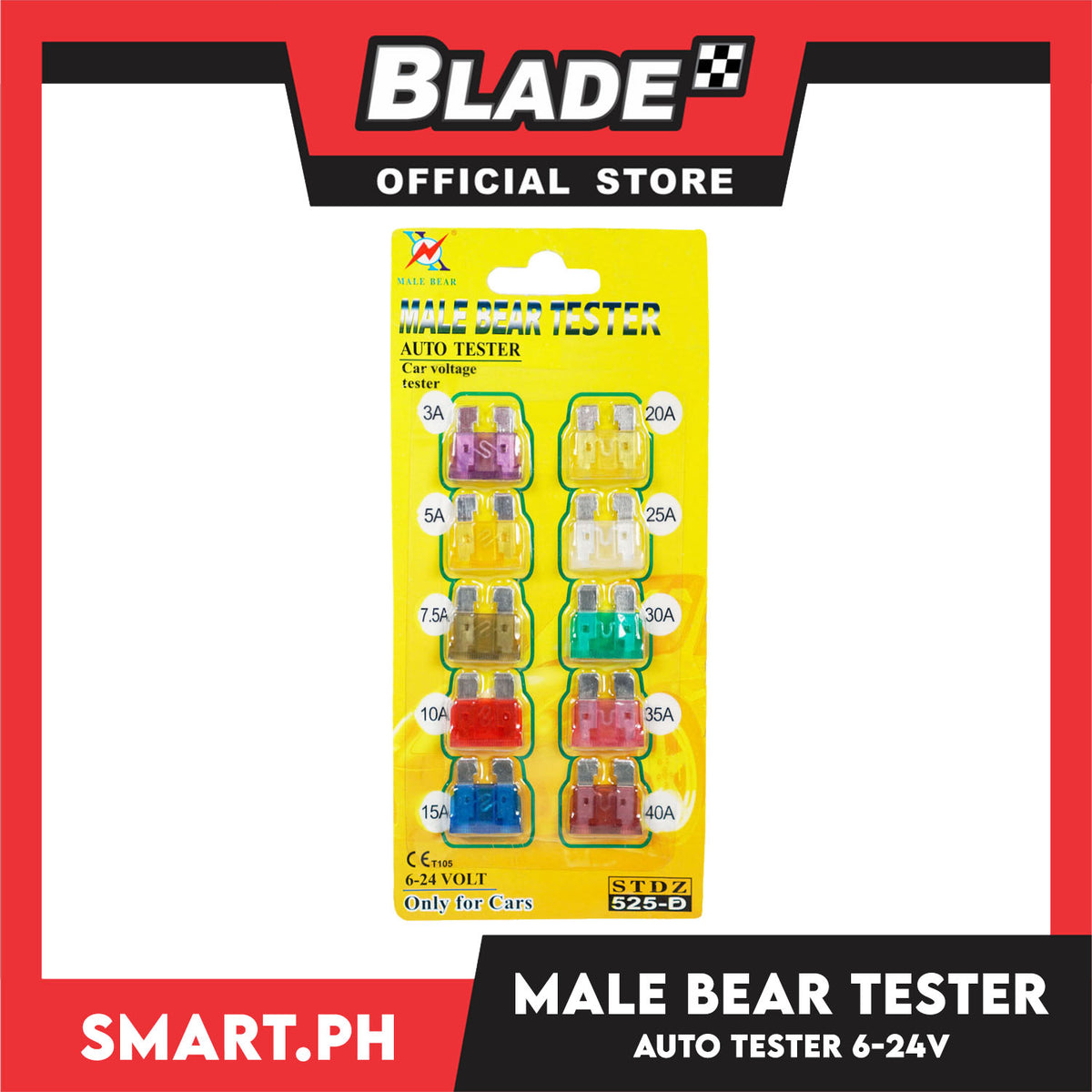 Male Bear Auto Tester Car Voltage Tester 6-24 Volt STDZ525-D