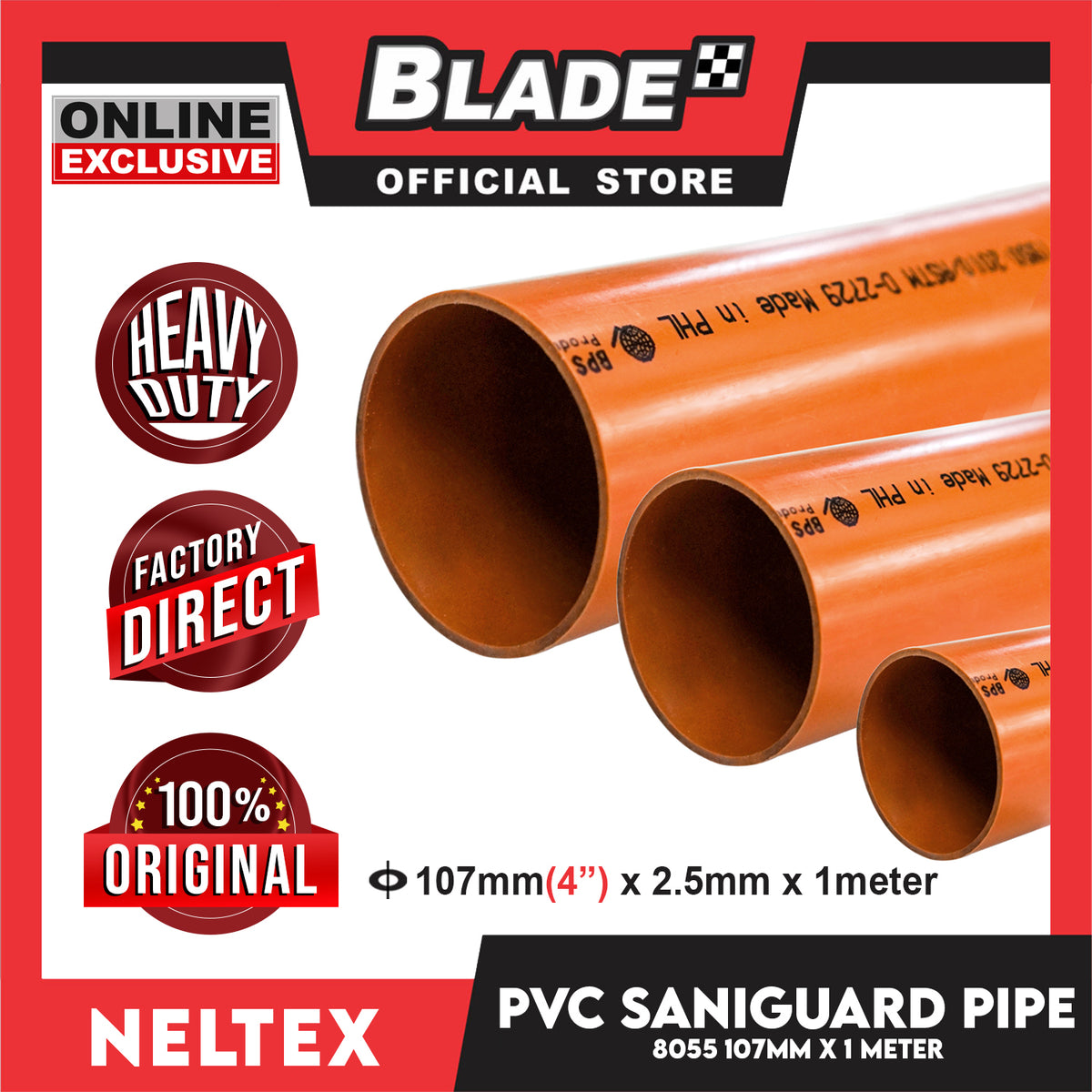 Neltex Saniguard PVC Pipe 107mm (4'') X 1meter