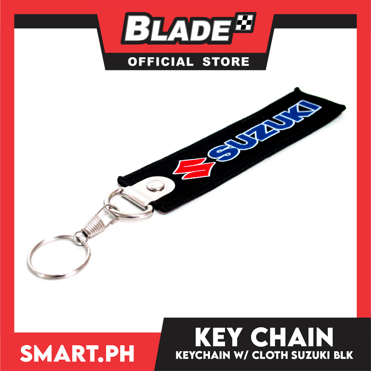 Blade Keychain Cloth Tag Suzuki Black