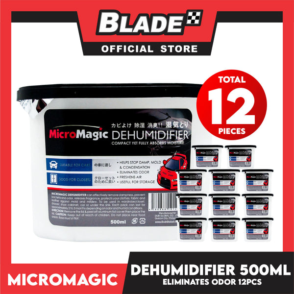 12pcs Micromagic Dehumidifier 500ml- Eliminates Musty Odor, Suitable for your car & closets