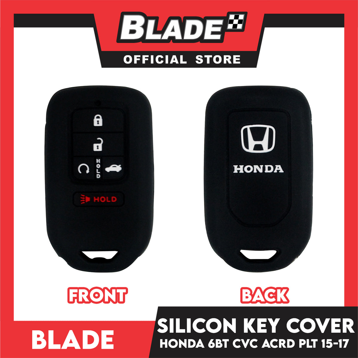 Blade Silicone Case key Cover Honda (Black & Red) 5 Button for Honda