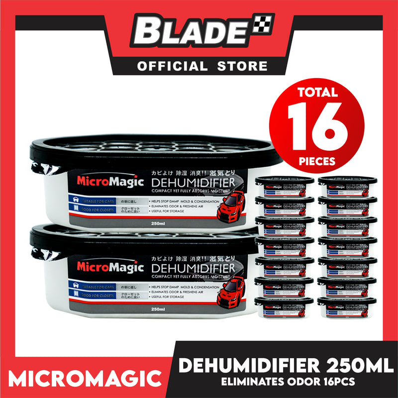 16pcs Micromagic Dehumidifier 250ml- Eliminates Musty Odor, Suitable for your car & closets
