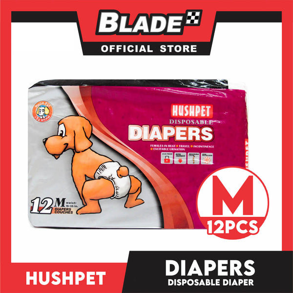 Hushpet Deluxe Disposable Dog Diapers 12pcs. (Medium)
