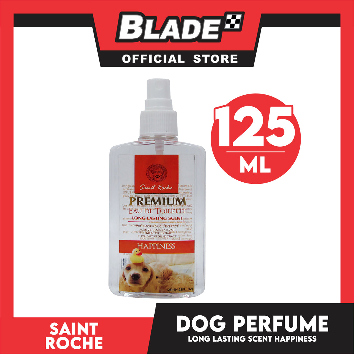 Saint Roche Premium Eu De Toilette Scent (Happiness) 125ml Perfume for Your Dogs