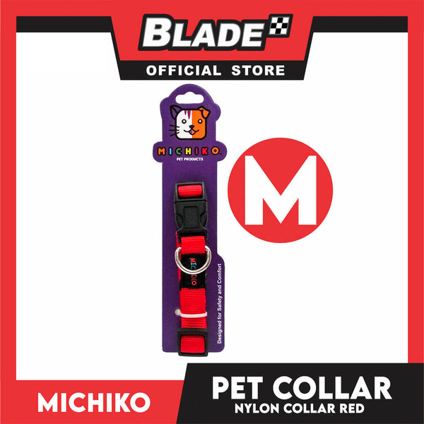 Michiko Nylon Collar Red (Medium) Pet Collar