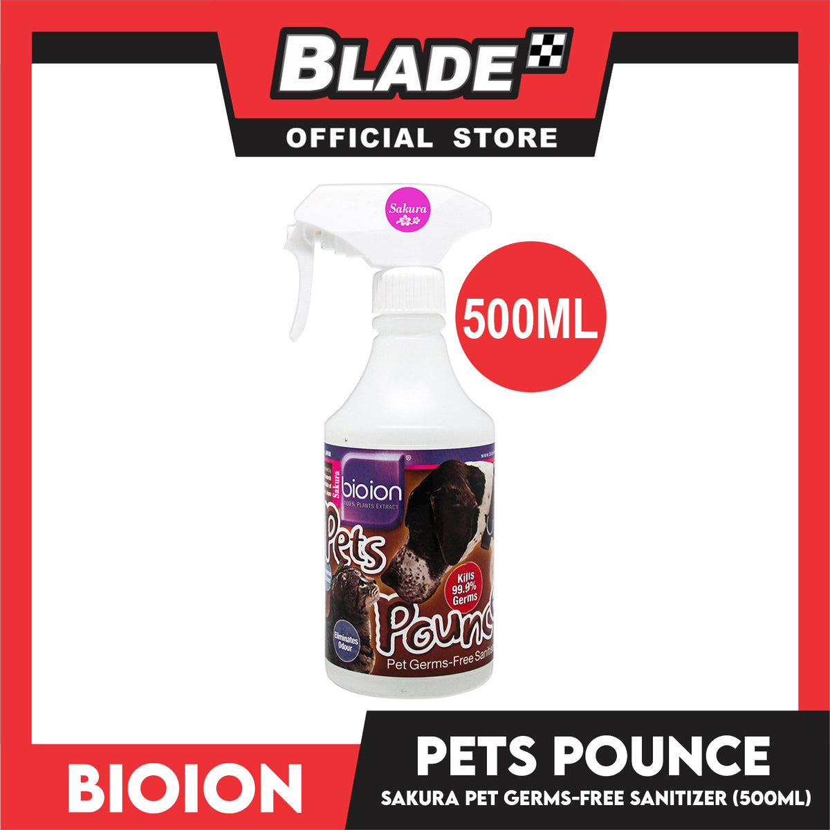 Bio Ion Pet Pounce Sakura 500ml Pet Germs-Free Sanitizer