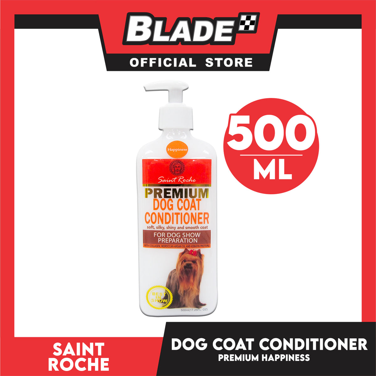 Saint Roche Premium Dog Coat Conditioner (Happiness Scent) 500ml For Dog Show Preparation