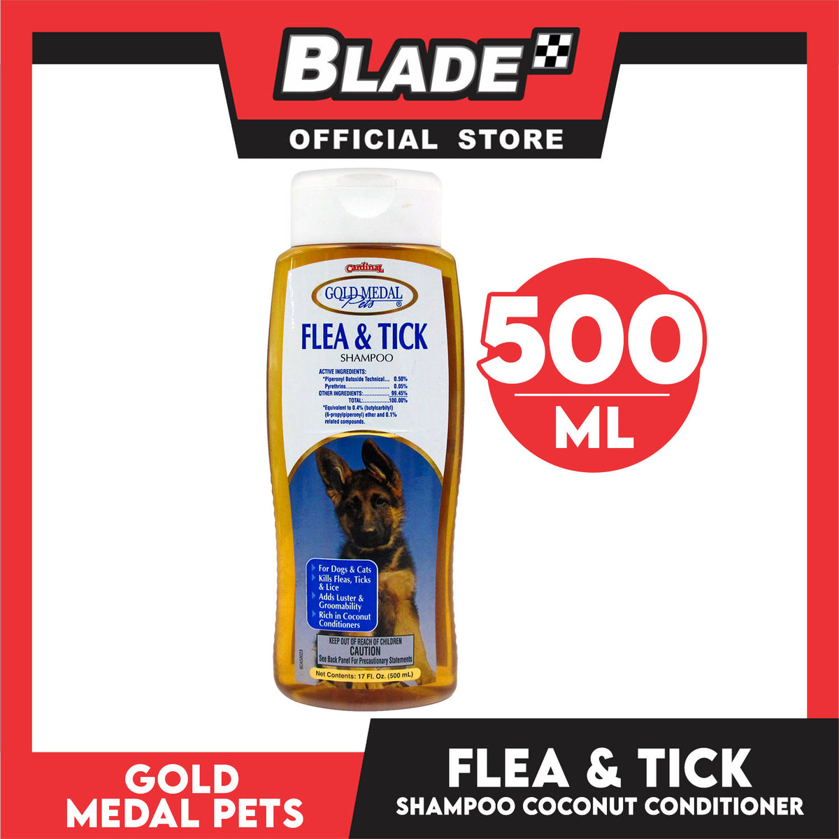 Gold Medal Pets Flea and Tick 17oz Dogs and Cats Shampoo