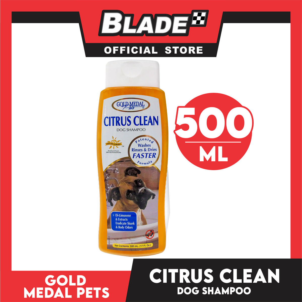 Gold Medal Pets Citrus Clean Dog Shampoo 17oz Di-Limonene and Extracts, Eradicate Skunk and Body Odors