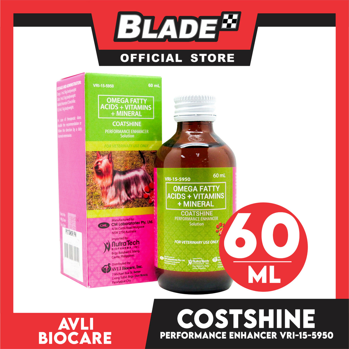 Coat Shine Performance Enhancer Solution 60ml Dog Vitamins
