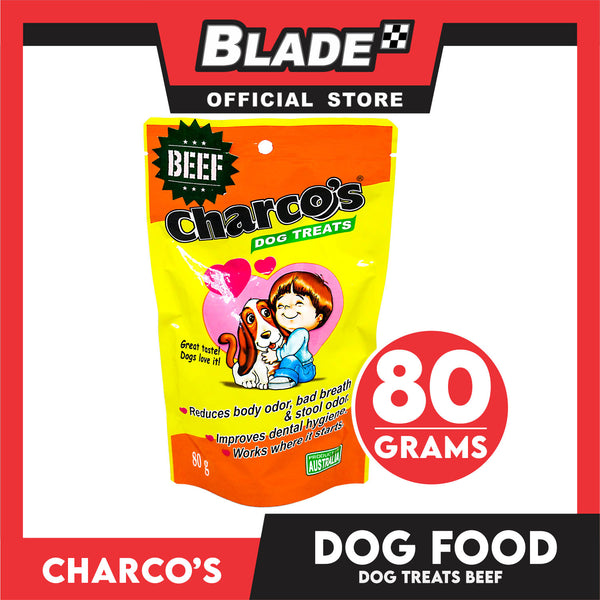 Charco's Dog Treats 80g (Beef Flavor) Reduce Body Odor, Bad Breath And Stool Odor And Improves Dog Dental Hygine