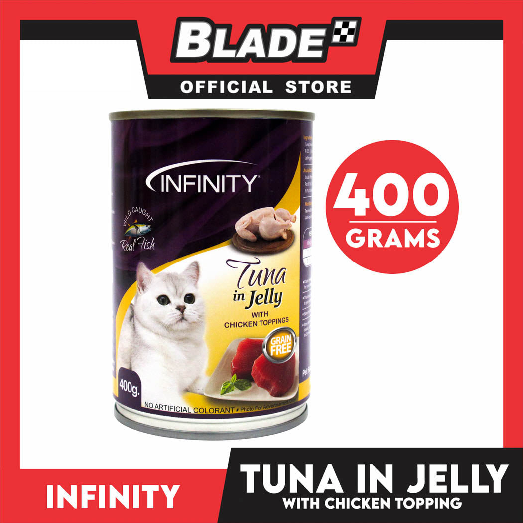 Infinity Tuna In Jelly, Grain Free 400g Canned Wet Food (Chicken Toppings) Cat Food