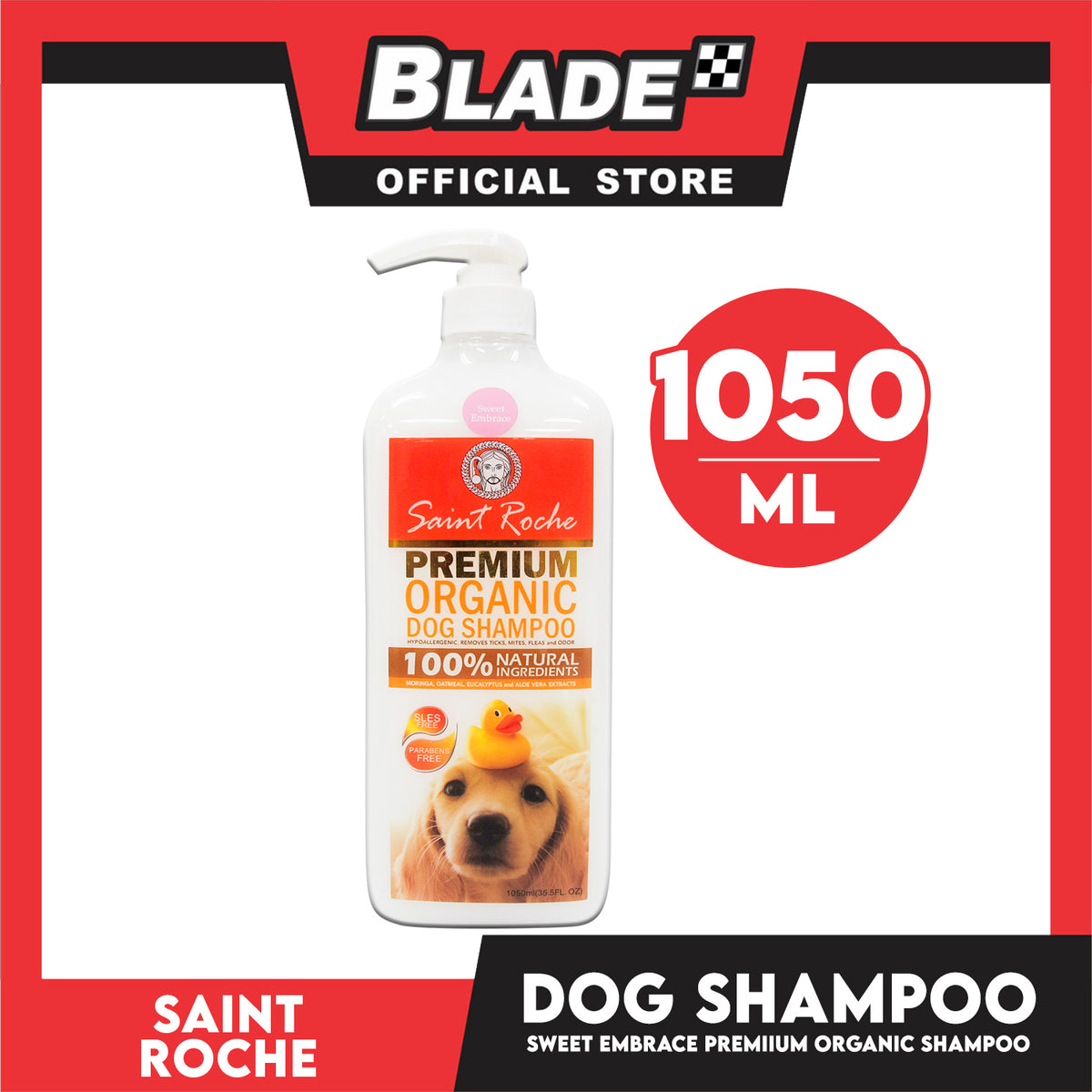 Saint Roche Premium Organic (Sweet Embrace) 1050ml Dog Shampoo