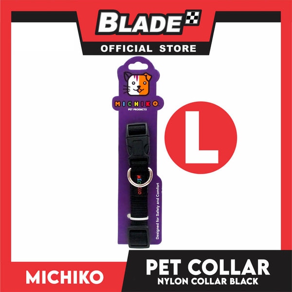 Michiko Nylon Collar Black (Large) Pet Collar
