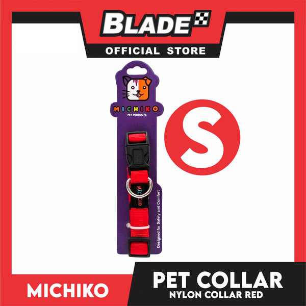 Michiko Nylon Collar Red (Small) Pet Collar