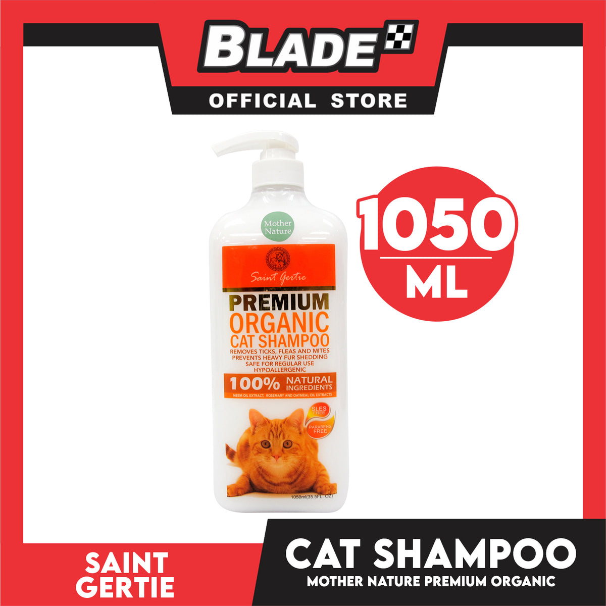 Saint Gertie Premium (Mother Nature Scent) 1050ml Organic Cat Shampoo