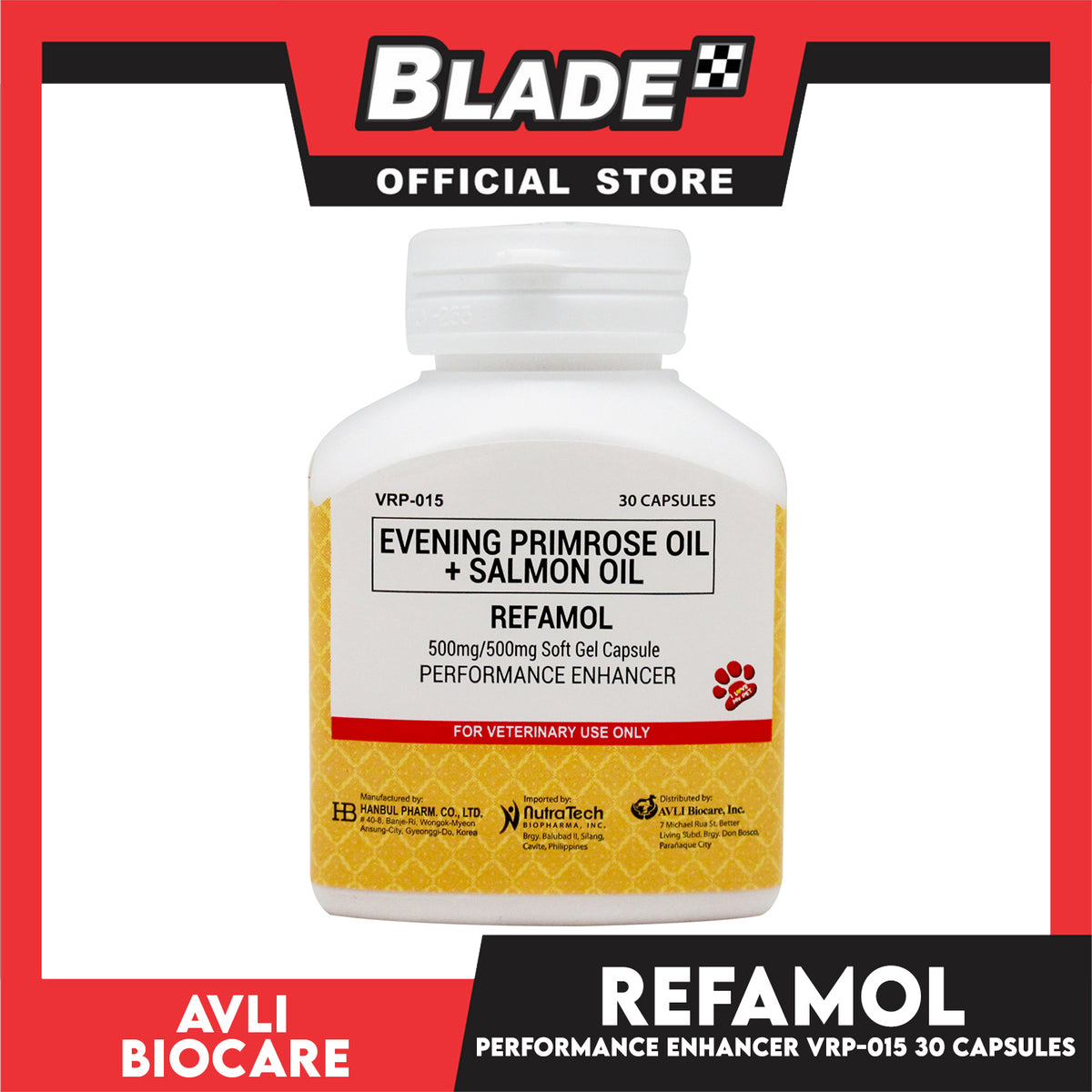 30pcs Refamol Capsules Evening Primrose Oil with Salmon Oil 500mg Performance Enhancer