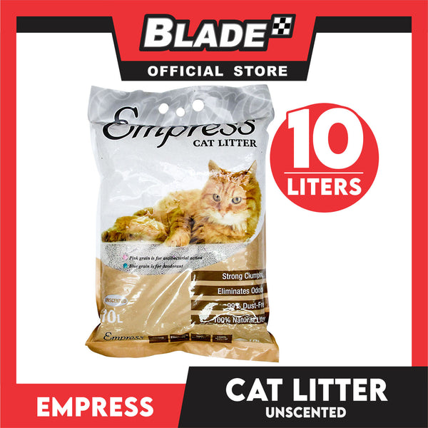 Empress Cat Litter 10 Liters (Unscented) Strong Clumping, Eliminates Odors, 99% Dust Free, 100% Natural Cat Litter
