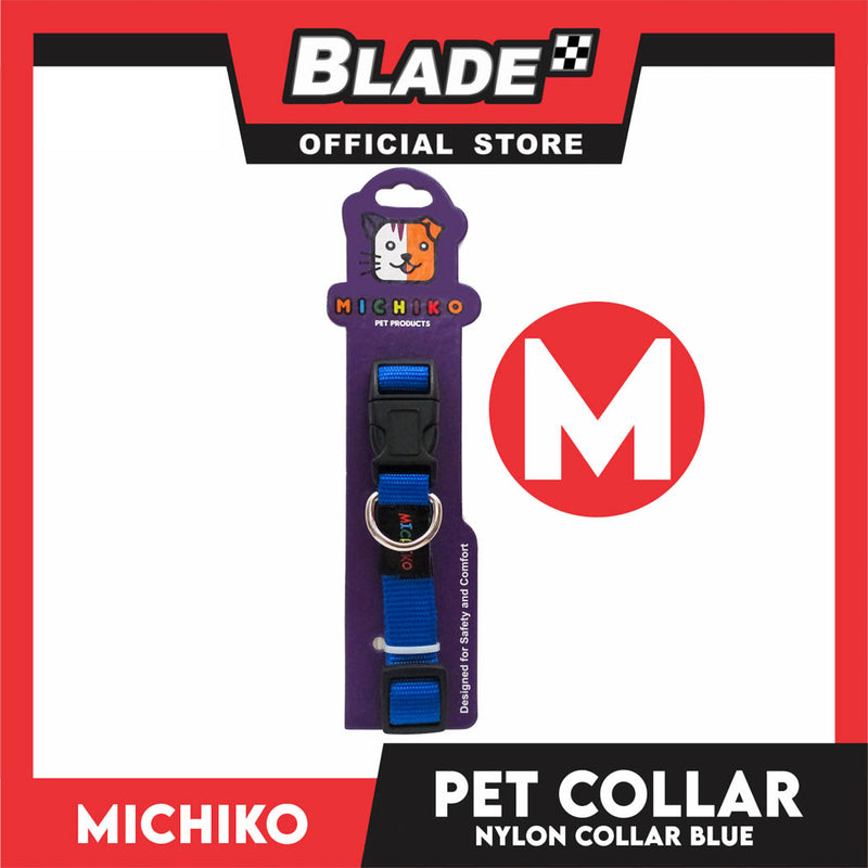 Michiko Nylon Collar Blue (Medium) Pet Collar