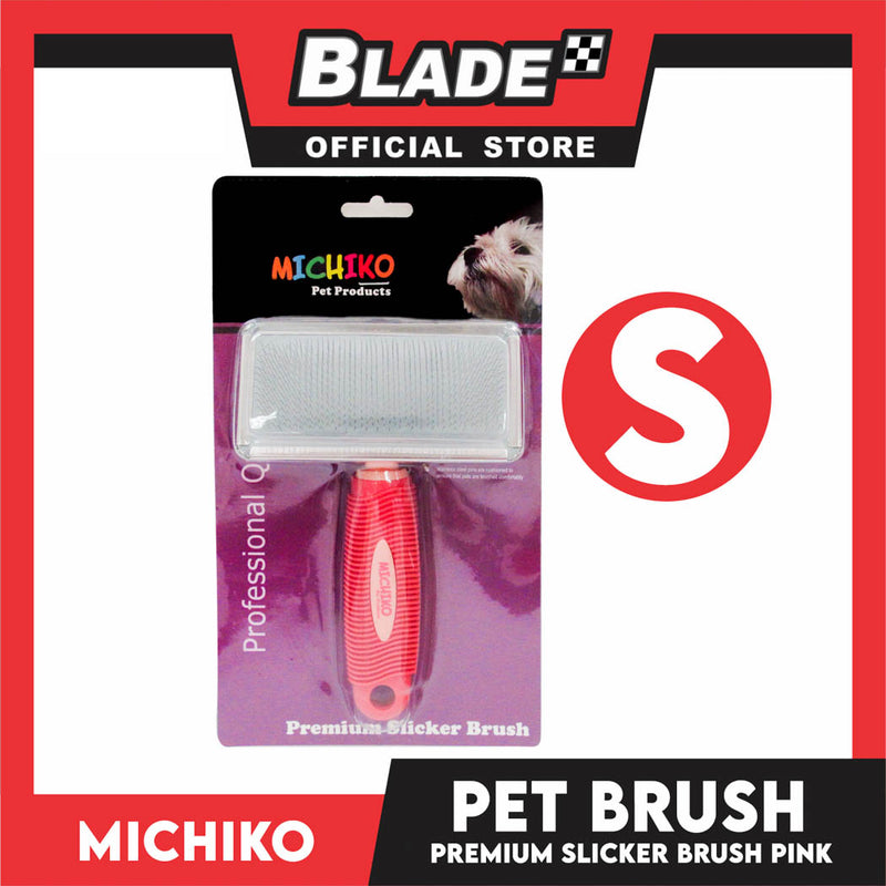 Michiko Premium Slicker Brush Pink Color (Small) Pet Brush, Pet Grooming