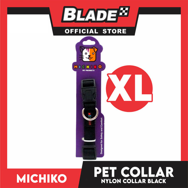 Michiko Nylon Collar Black (Extra Large) Pet Collar