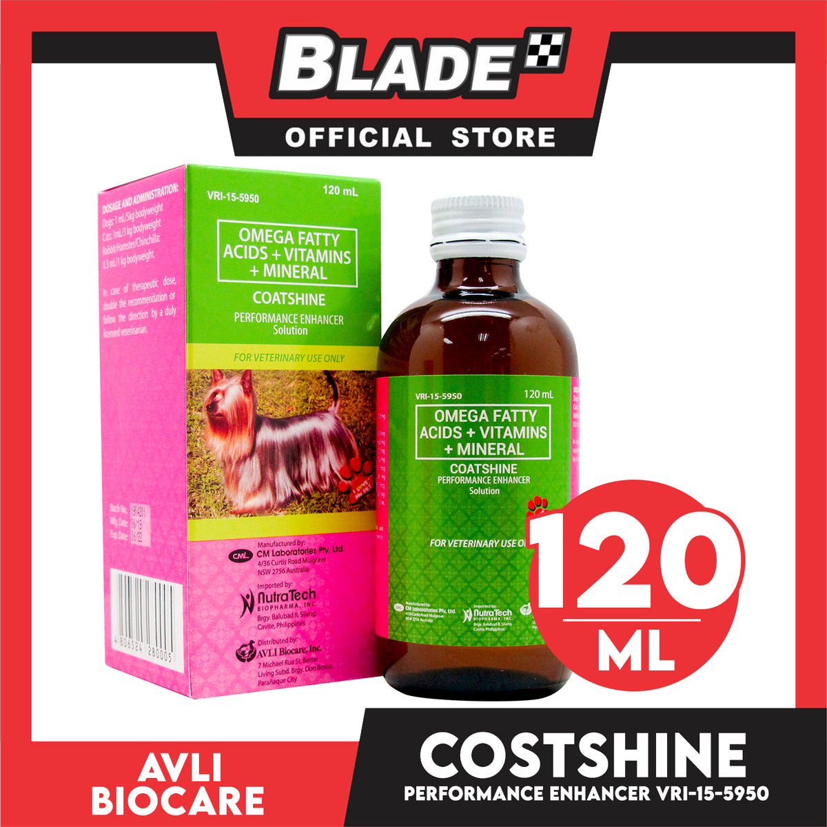 Coat Shine Performance Enhancer Solution 120ml Dog Vitamins